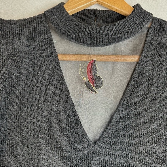 Vintage de Lanthume Embroidered Sweater & Skirt Set Elegant Party - Picture 5 of 15